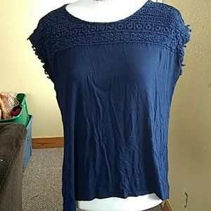 Navy blue asymmetrical shirt
